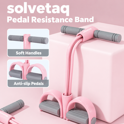 Pedal Resistance Band with Elastic Pull Rope, Full-Body Home Workout Equipment for Abs, Yoga & Strength Training