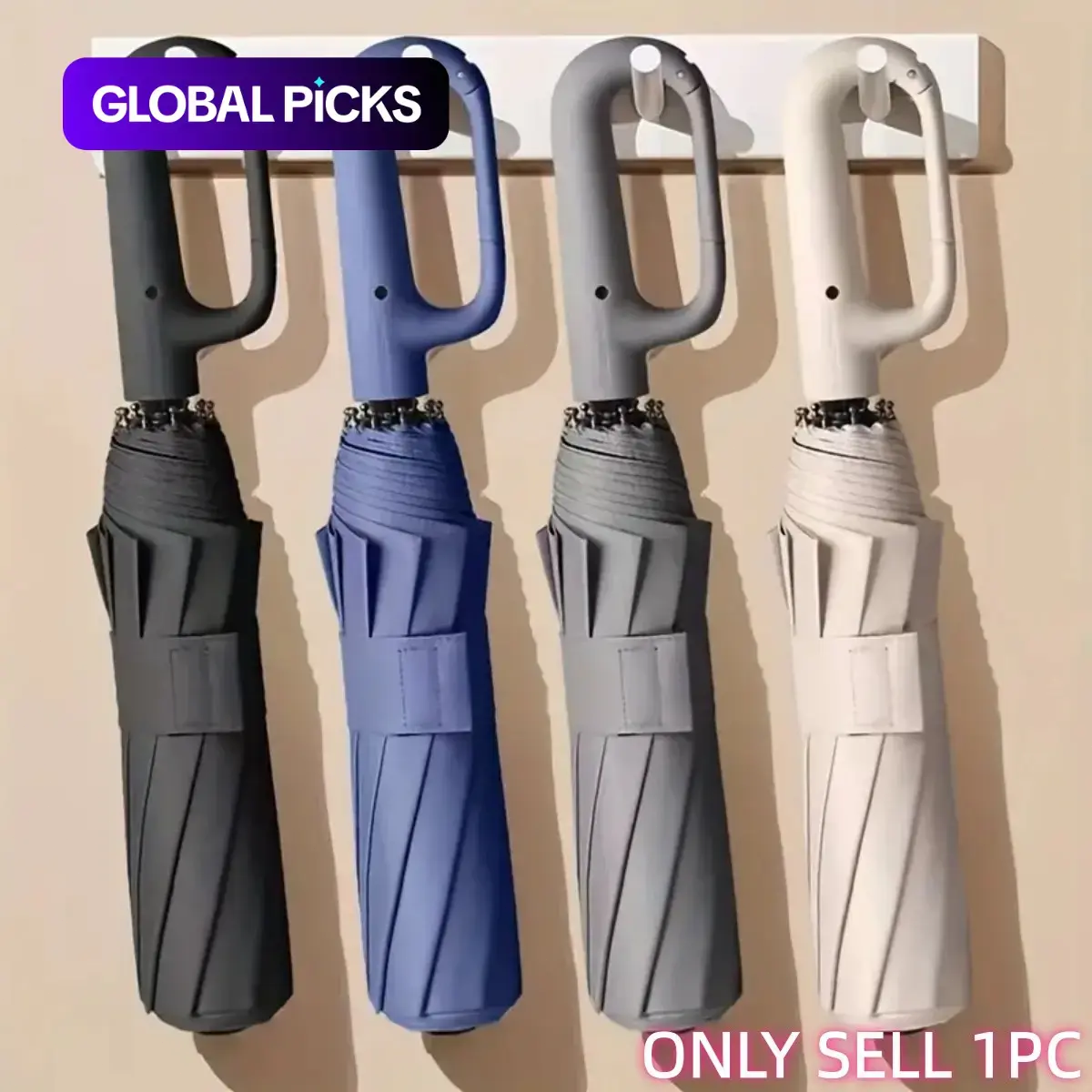 Automatic Folding Umbrella – Portable Windproof & Waterproof Rain Umbrella with Loop Strap for Men & Women