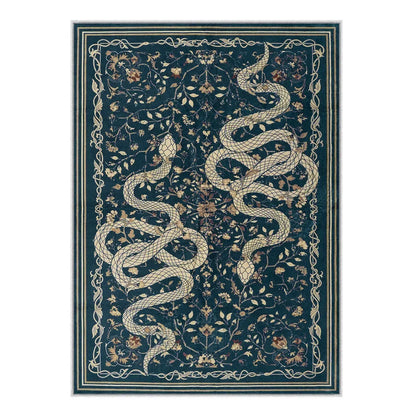 Modern Snake Design Washable Area Rug, Ultra Soft Non-Slip Indoor Carpet for Living Room, Bedroom & Home Office Decor