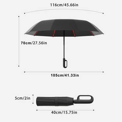 Automatic Folding Umbrella – Portable Windproof & Waterproof Rain Umbrella with Loop Strap for Men & Women