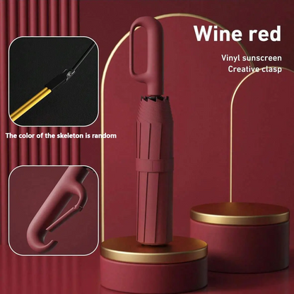 Automatic Folding Umbrella – Portable Windproof & Waterproof Rain Umbrella with Loop Strap for Men & Women