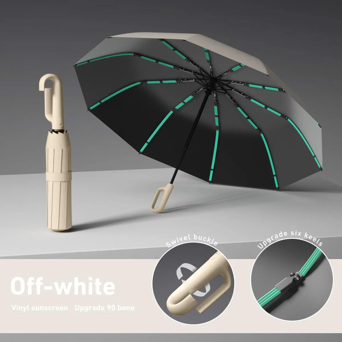 Automatic Folding Umbrella – Portable Windproof & Waterproof Rain Umbrella with Loop Strap for Men & Women