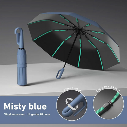 Automatic Folding Umbrella – Portable Windproof & Waterproof Rain Umbrella with Loop Strap for Men & Women