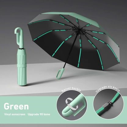 Automatic Folding Umbrella – Portable Windproof & Waterproof Rain Umbrella with Loop Strap for Men & Women