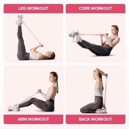 Pedal Resistance Band with Elastic Pull Rope, Full-Body Home Workout Equipment for Abs, Yoga & Strength Training