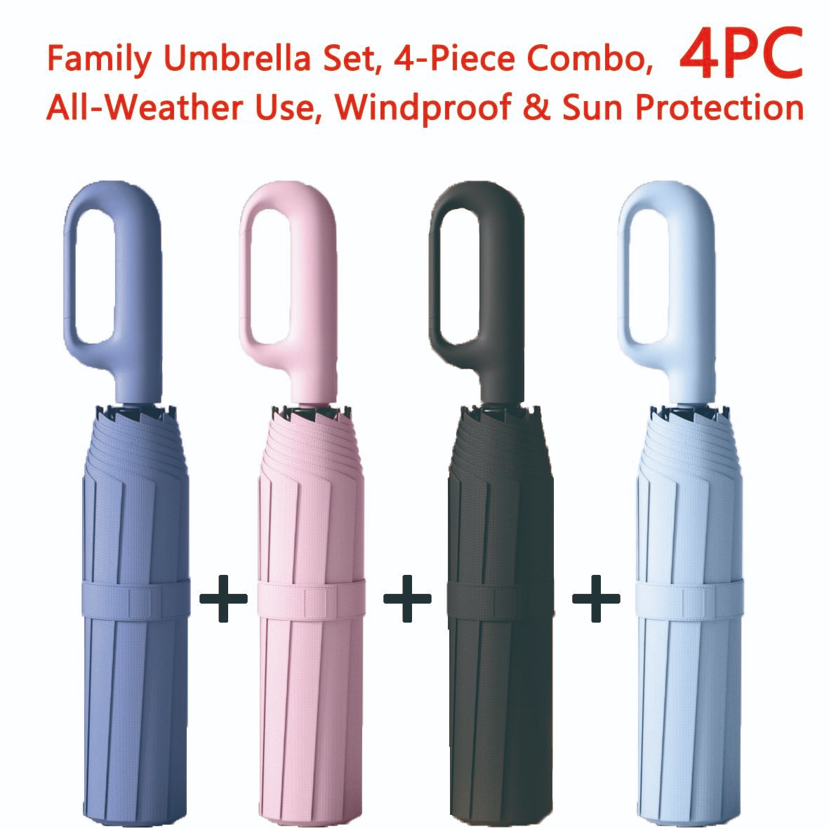 Automatic Folding Umbrella – Portable Windproof & Waterproof Rain Umbrella with Loop Strap for Men & Women