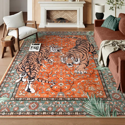Modern Snake Design Washable Area Rug, Ultra Soft Non-Slip Indoor Carpet for Living Room, Bedroom & Home Office Decor