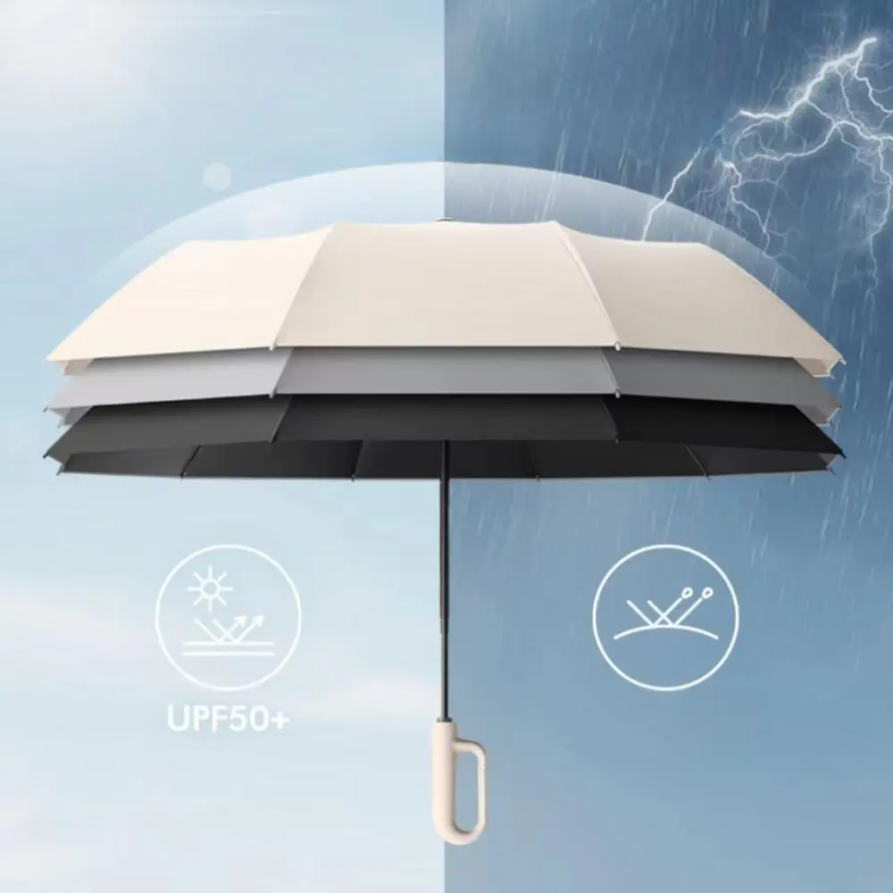 Automatic Folding Umbrella – Portable Windproof & Waterproof Rain Umbrella with Loop Strap for Men & Women