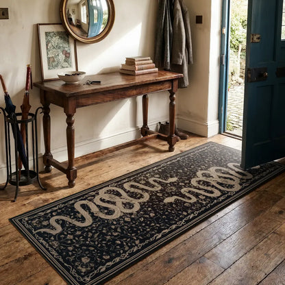 Modern Snake Design Washable Area Rug, Ultra Soft Non-Slip Indoor Carpet for Living Room, Bedroom & Home Office Decor