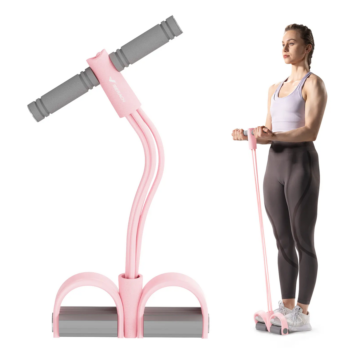 Pedal Resistance Band with Elastic Pull Rope, Full-Body Home Workout Equipment for Abs, Yoga & Strength Training
